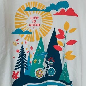 Life Is Good. White t-shirt. Women’s size medium. NWOT.